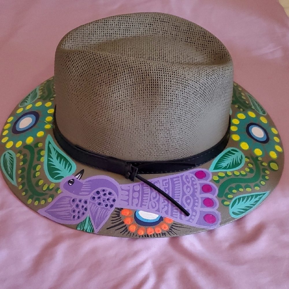 Colorful Hand-Painted Hat - Picture 2 of 3